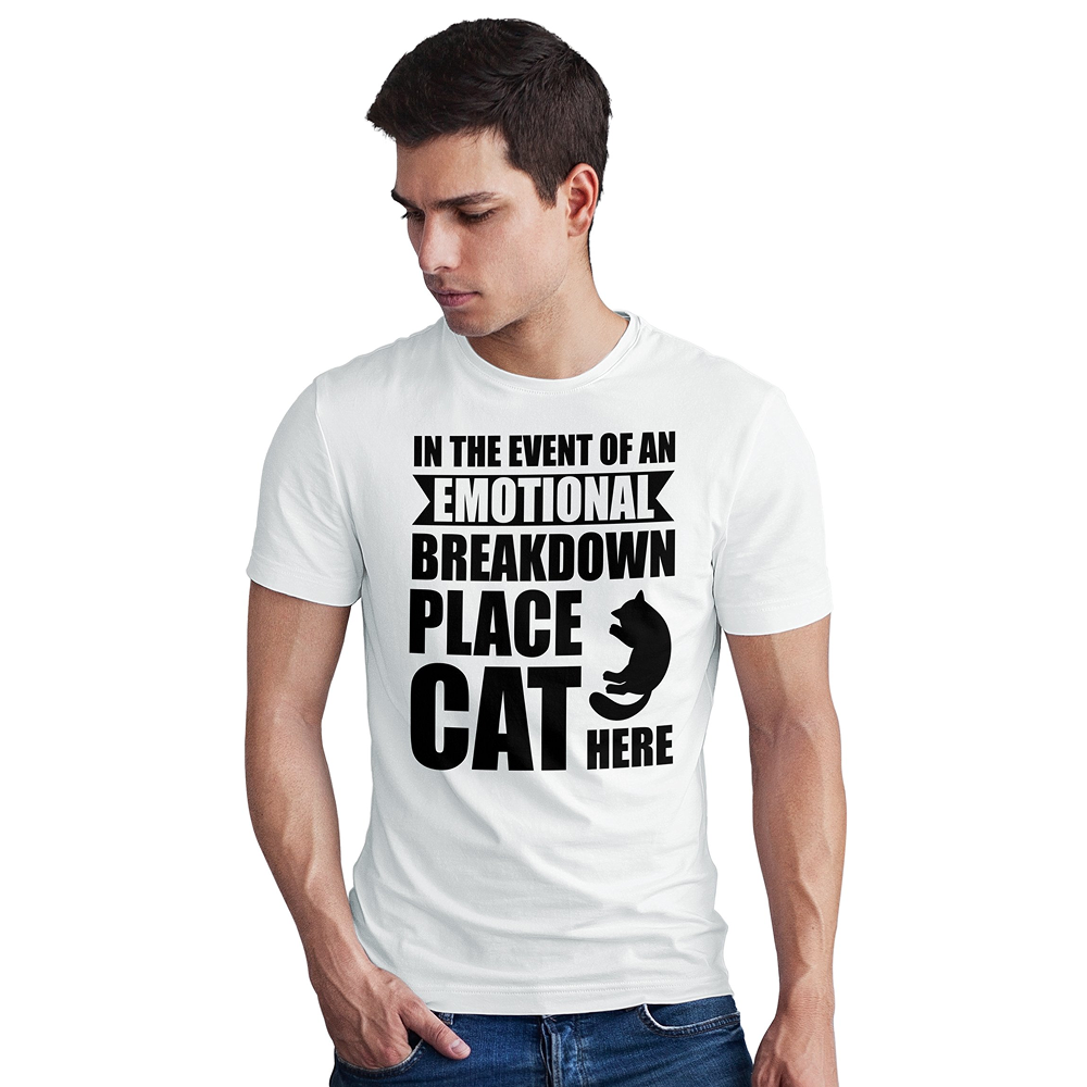 Seek Buy Love Emotional Support Cat Tee (White)