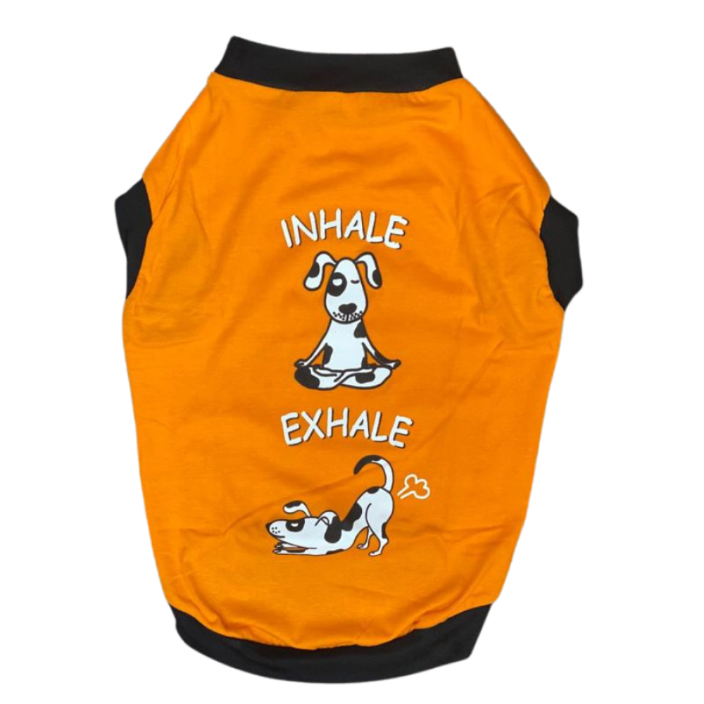 Pet Set Go Inhale Exhale T-shirt for Dogs (Orange) image 3