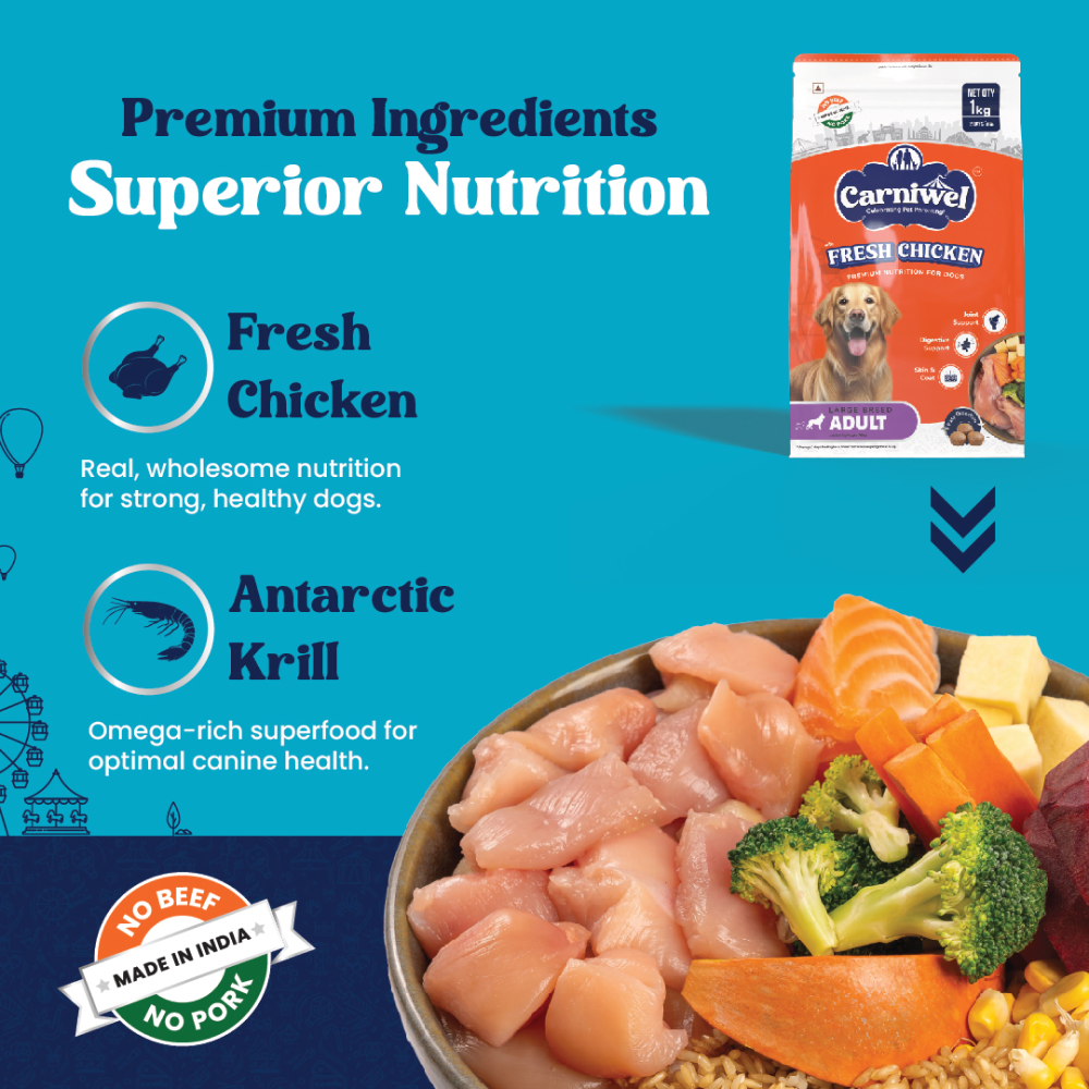 Carniwel Fresh Chicken Kibble Large Breed Adult Dog Dry Food image 7