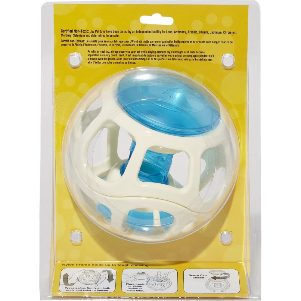 JW Rockin Treat Ball Toy for Dogs (White/Blue) image 2