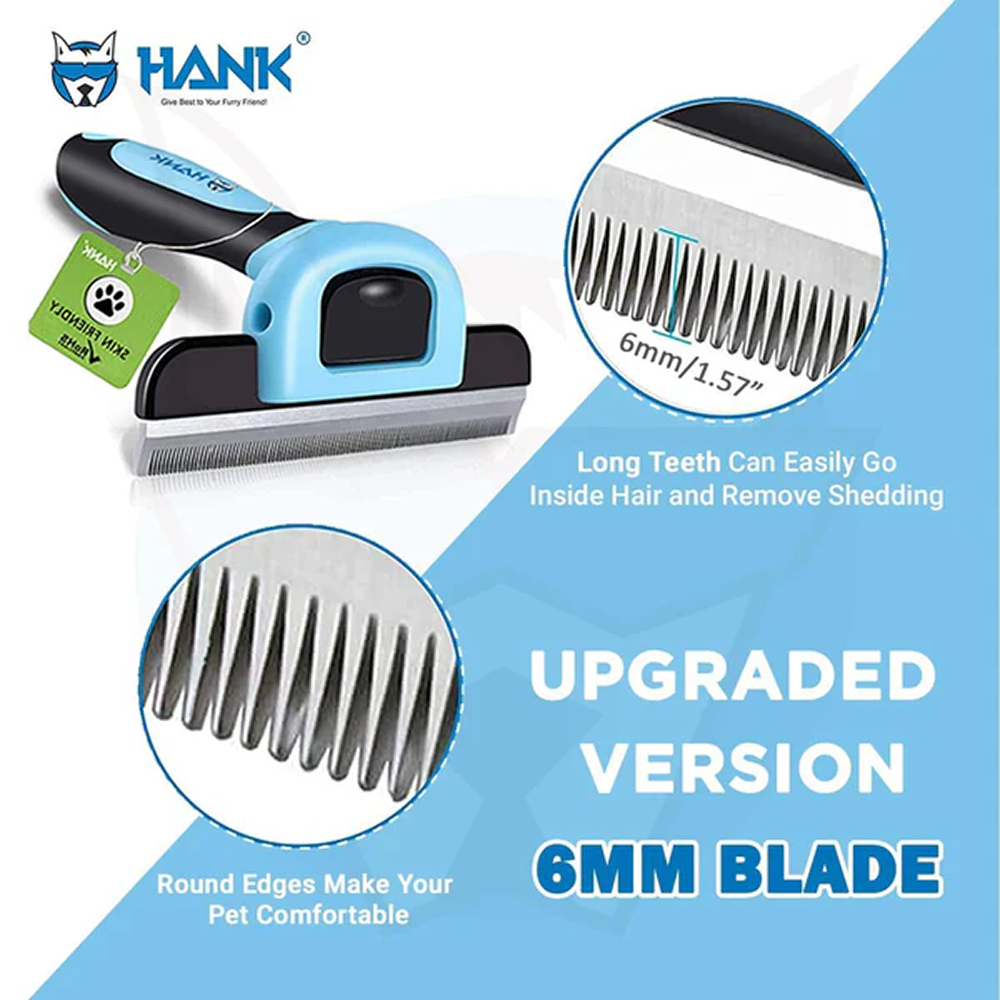Hank Grooming Brush shedding for Pets (Blue) image 3