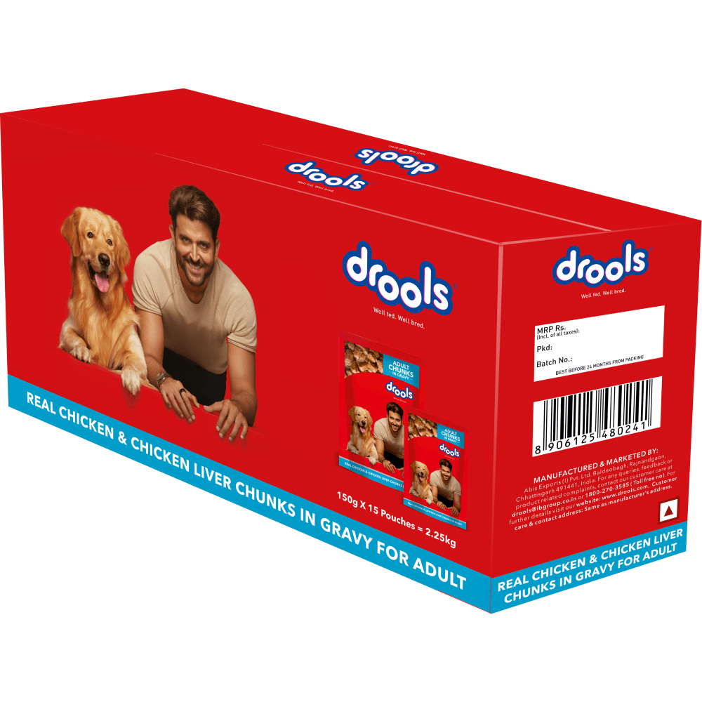 Drools Real Chicken & Chicken Liver Chunks in Gravy Adult Dog Wet Food image 7