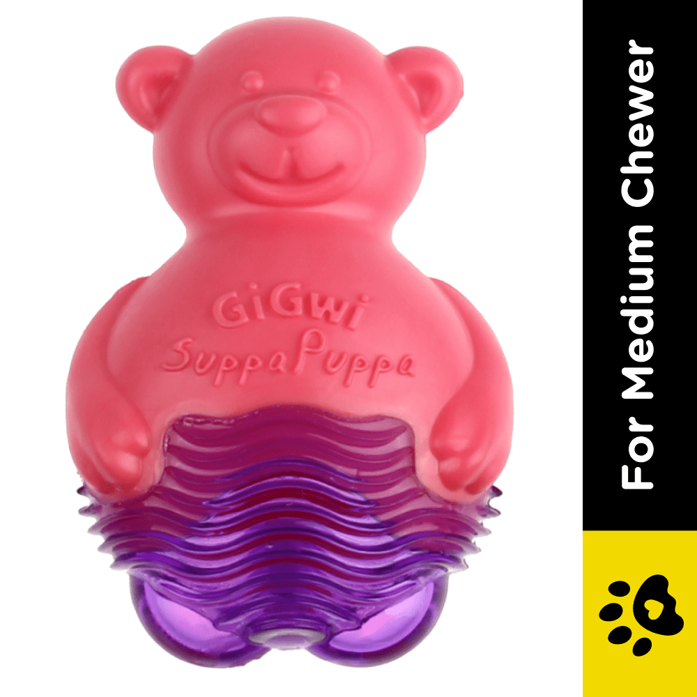 GiGwi Suppa Puppa Bear Toy for Dogs (Pink & Purple) image 2