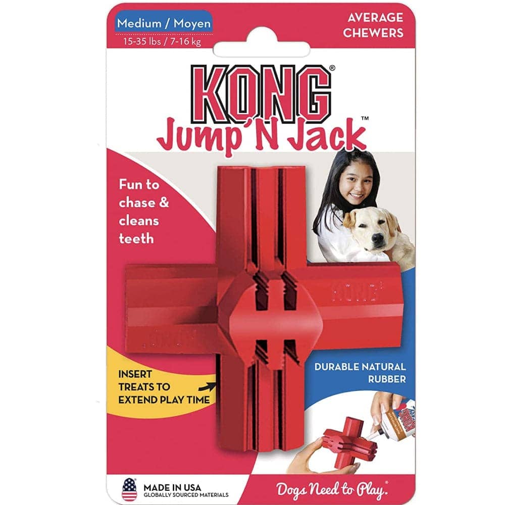 Kong Jump 'N Jack Toy for Dogs (Red) | For Aggressive Chewers image 3