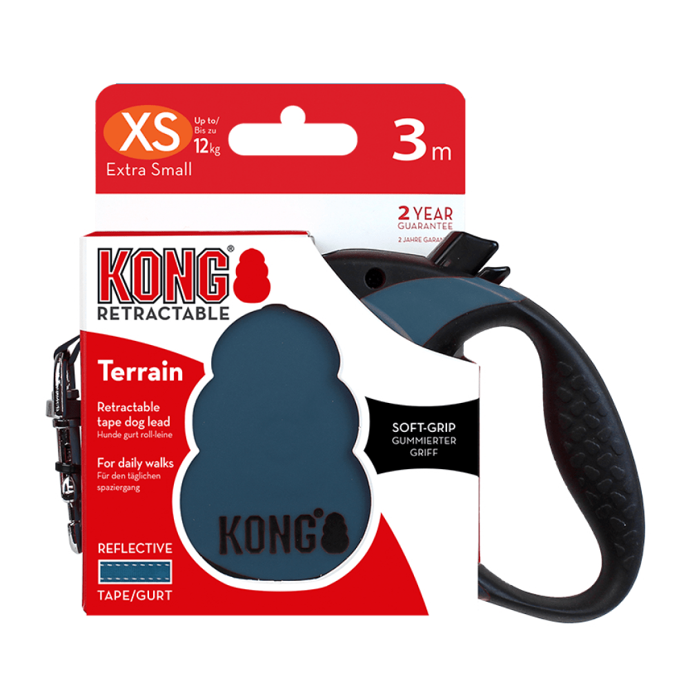 Kong Terrain Retractable Leash for Dogs and Cats (Blue) image 3