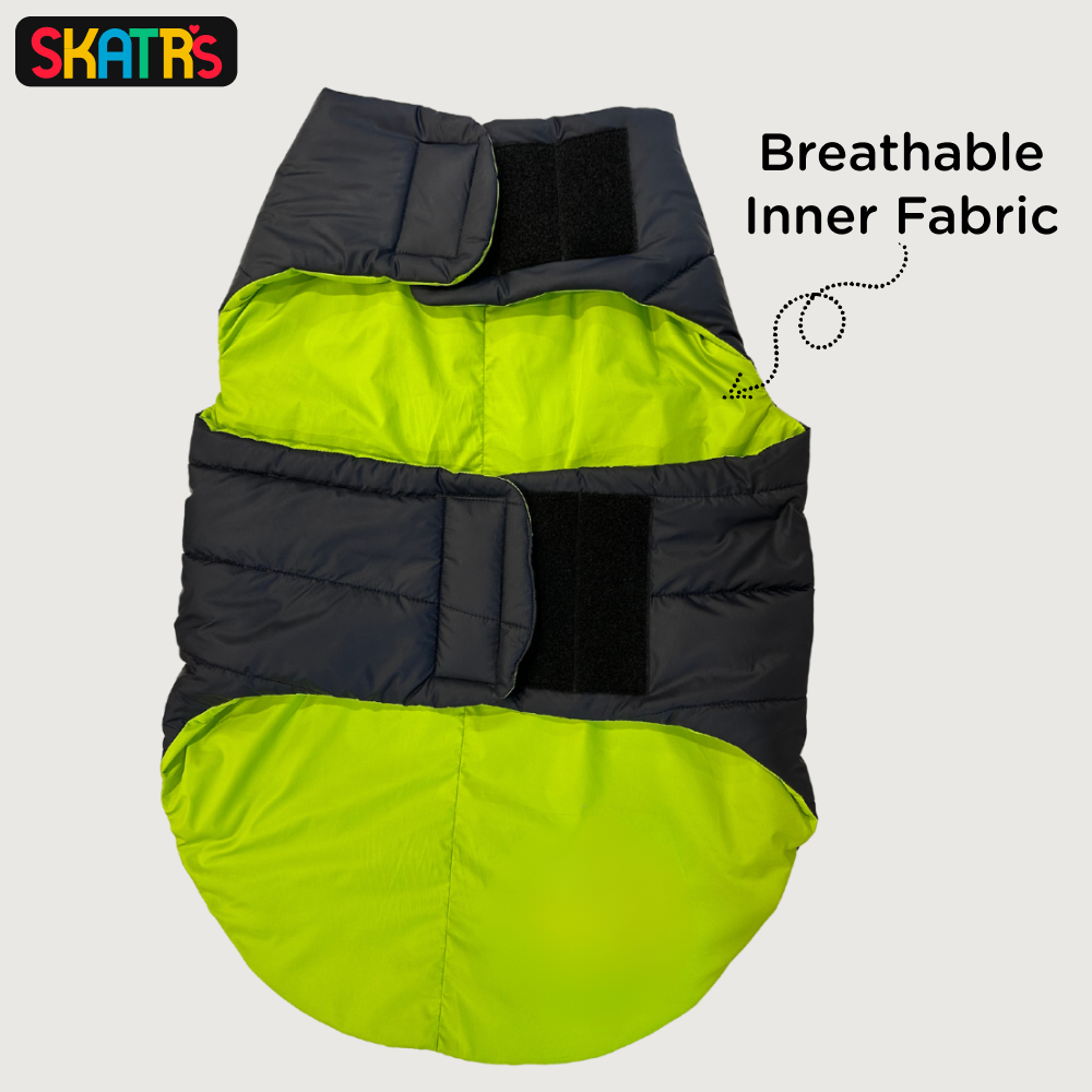 Skatrs Coral Red Puffer Reversible Jacket for Dogs and Cats | With Adjustable Baby Velcro image 9