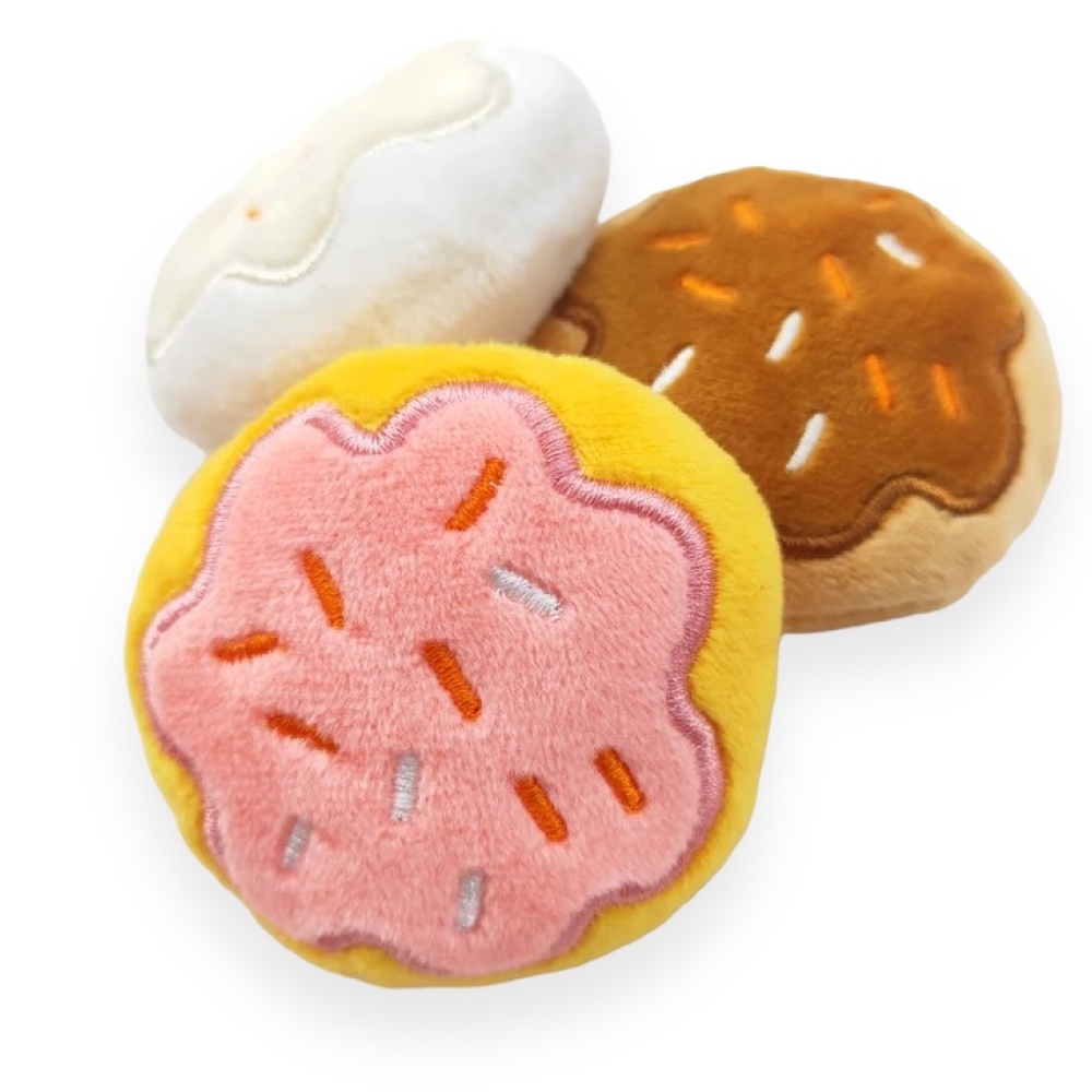 Talking Dog Club Donut Box with 3 Detachable Donut Interactive Plush Toy for Dogs (Pink) image 5
