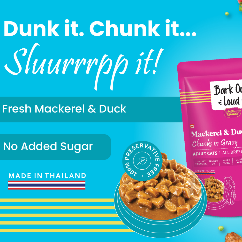 Bark Out Loud Mackerel & Duck Chunks Gravy Adult Cat Wet Food image 2