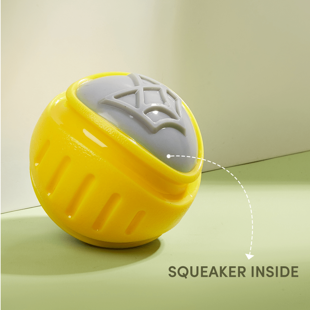 Barkbutler x Fofos Flexy Ball Ultra Bounce Toy for Dogs (Yellow & Grey) | For Aggressive Chewers image 3