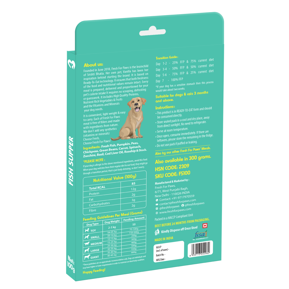 Fresh For Paws Fish Supper Dog Wet Food (300g) image 4