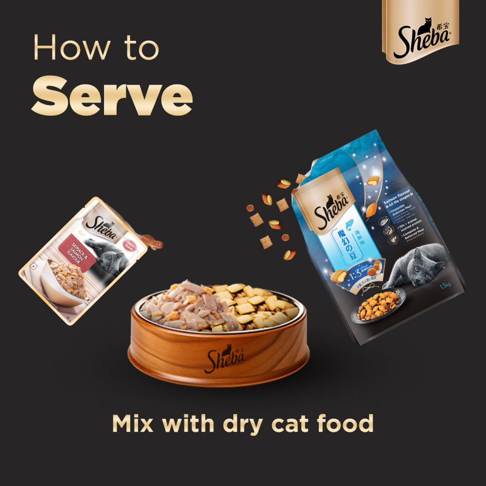 Sheba Skipjack & Salmon, Dry Bonito Flake and Maguro & Bream Fish Mix Premium Cat Wet Food Combo image 9