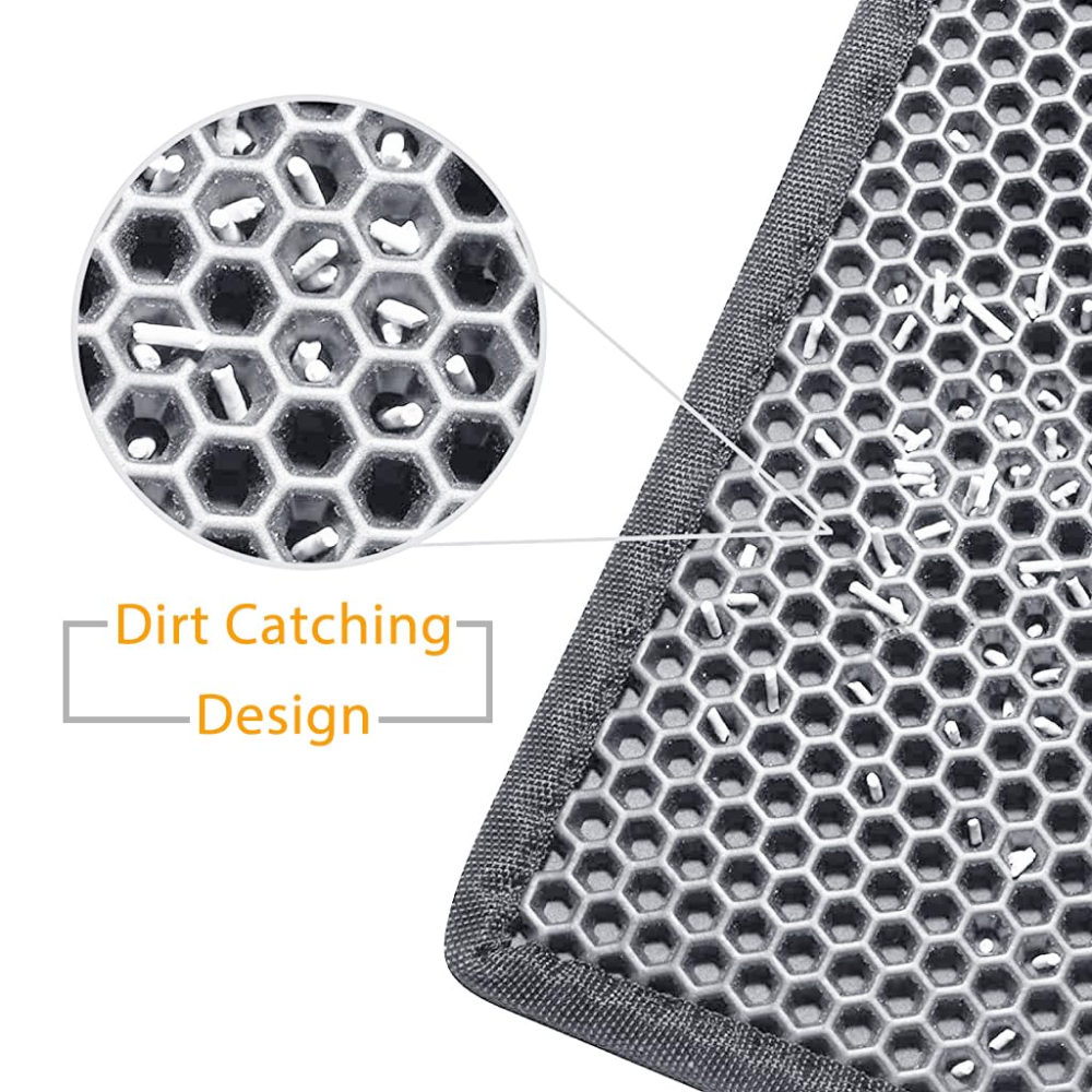 QPets Double Layer Litter Mat for Cat (Grey) image 4