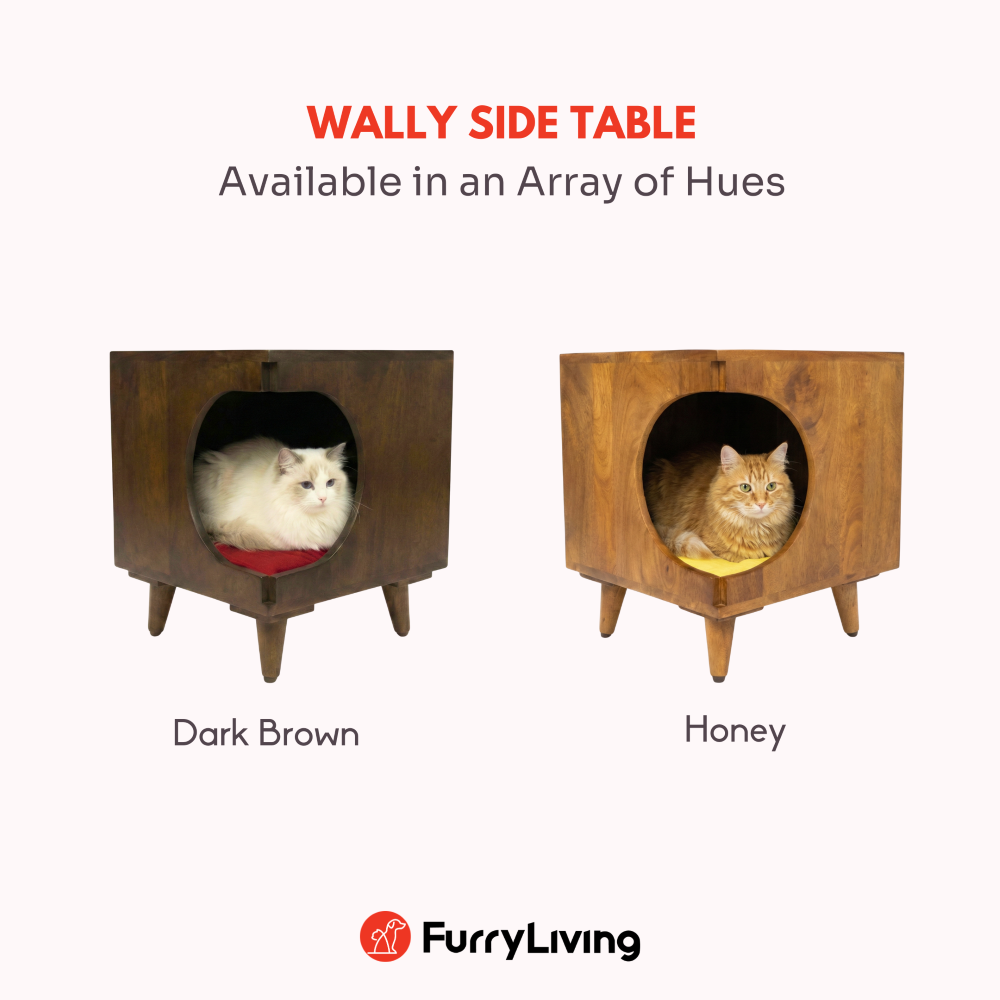 FurryLiving Wally Side Table with Cushion for Small Dogs and Cats (Honey/Yellow Cushion) image 6