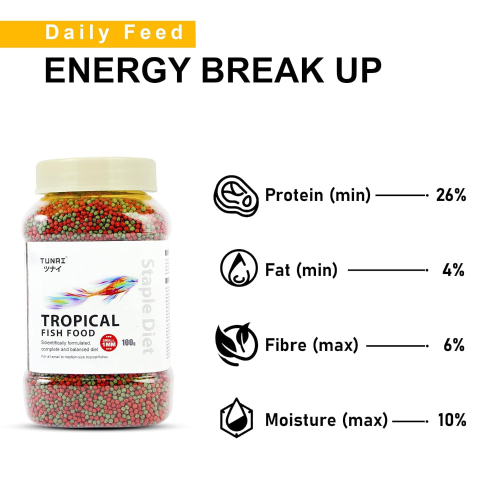 Tunai Tropical 1.2mm Floating Pellets Adult Small and Medium Fish Dry Food image 4