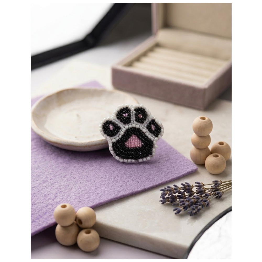 Furry Tales Artisan Handcrafted Black Pawgic Pet Theme Decorative Brooch (Black and White image 2