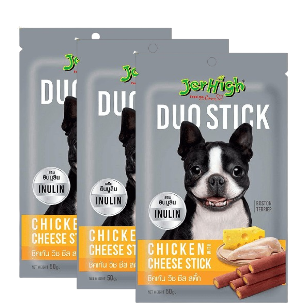 JerHigh Chicken And Cheese Duo Stick Dog Treat image 3