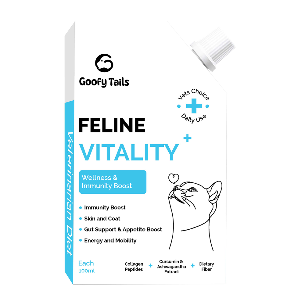 Goofy Tails Chicken Flavoured Feline Vitality + Wellness & Immunity Booster Supplement for Cats