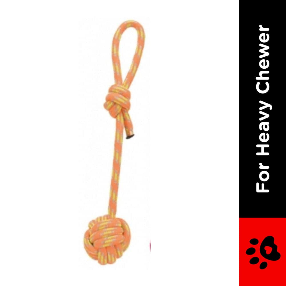 Trixie Playing Rope with Woven in Ball and Dumbbell Vinyl Toy Combo for Dogs image 3
