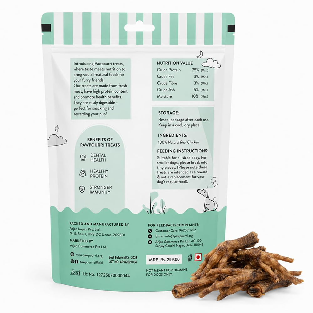 Pawpourri 100% Natural Chicken Feet Dog Treat image 6