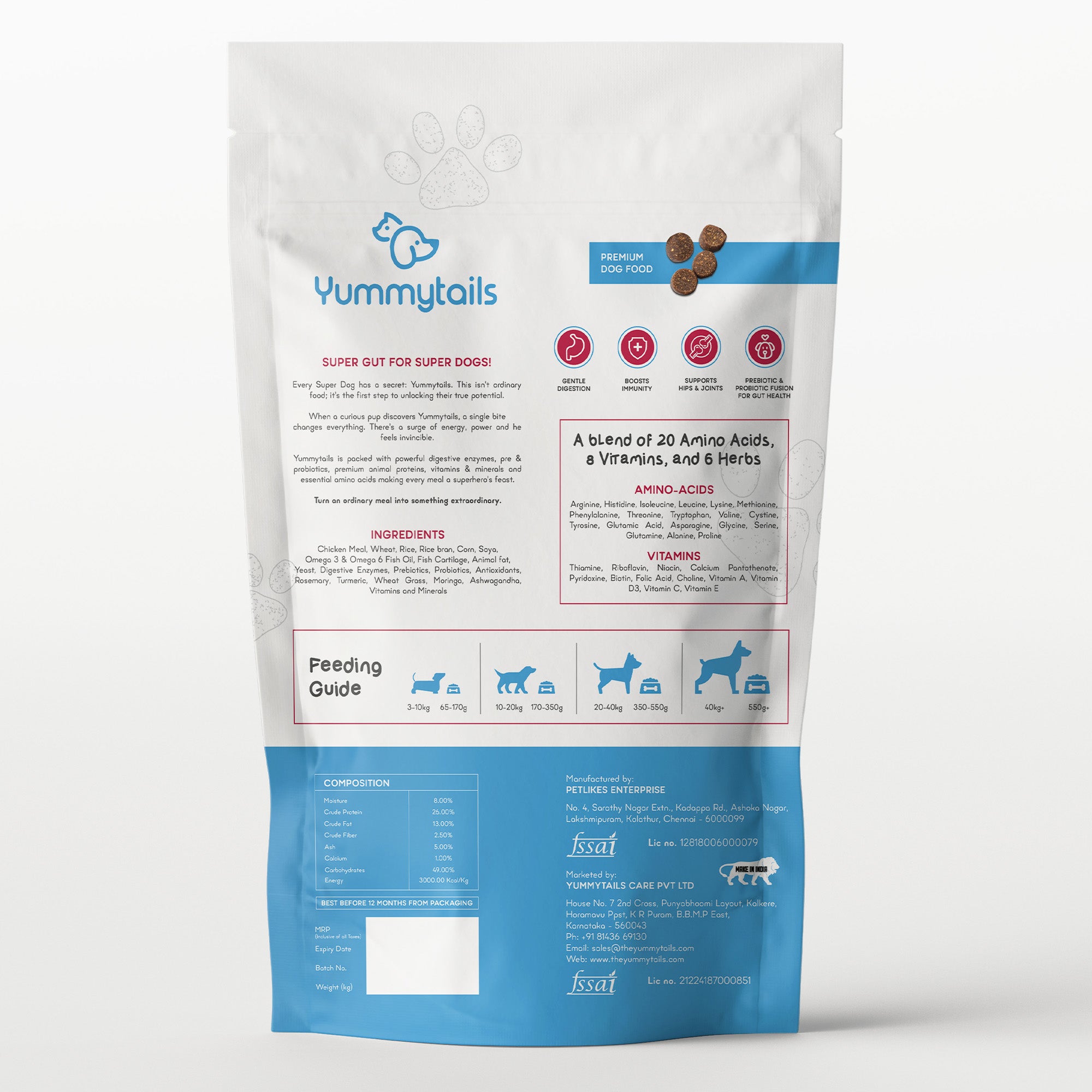 Yummytails Chicken and Fish Premium Adult Medium and Large Dog Dry Food image 3