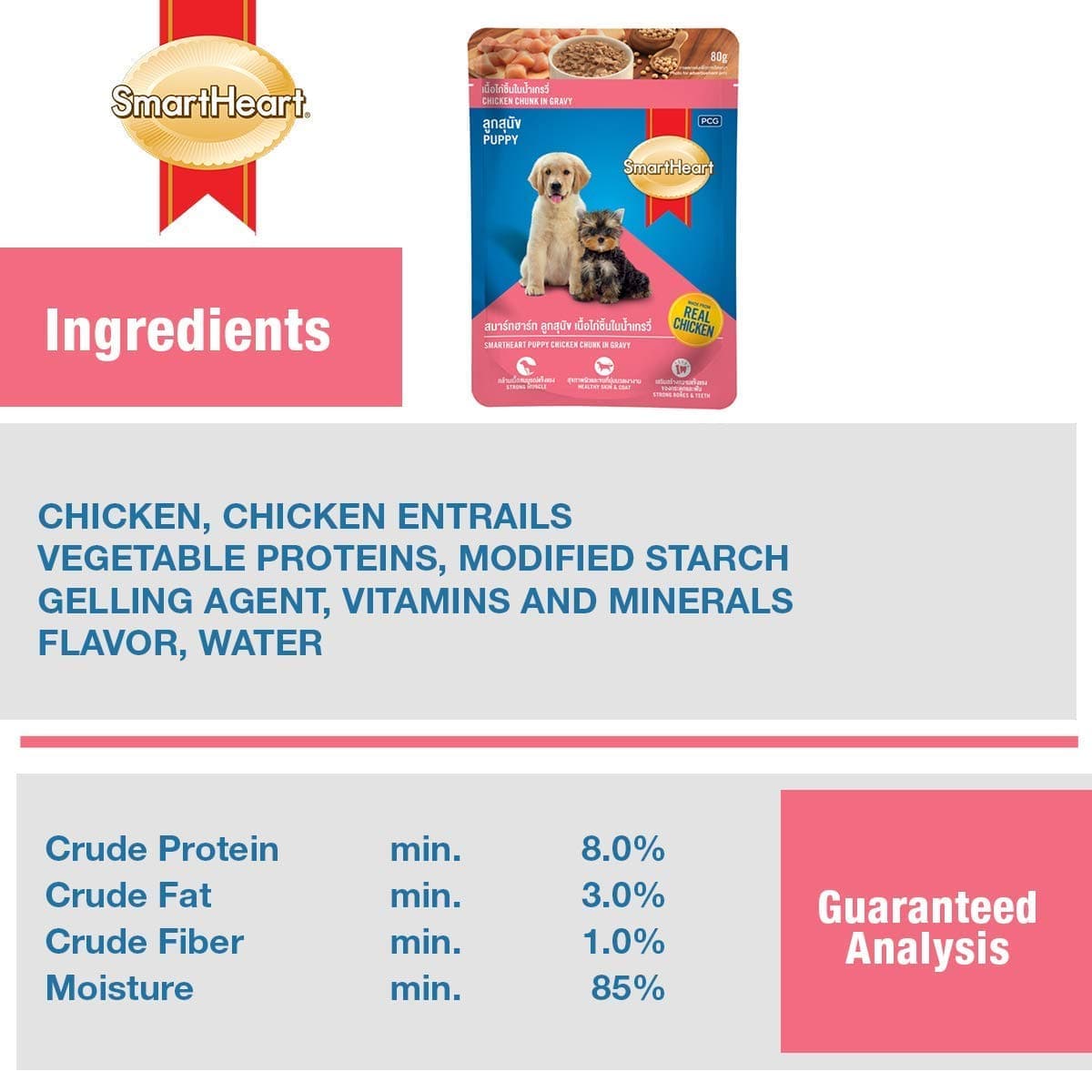SmartHeart Chicken Chunks in Gravy Puppy Wet Food image 3
