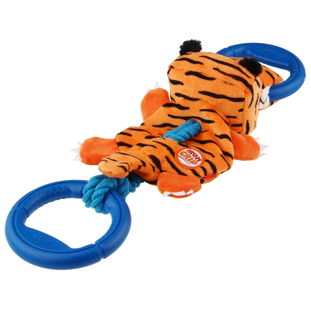 GiGwi Iron Grip Tiger Plush with TRP Handle Toy for Dogs (Orange) image 5
