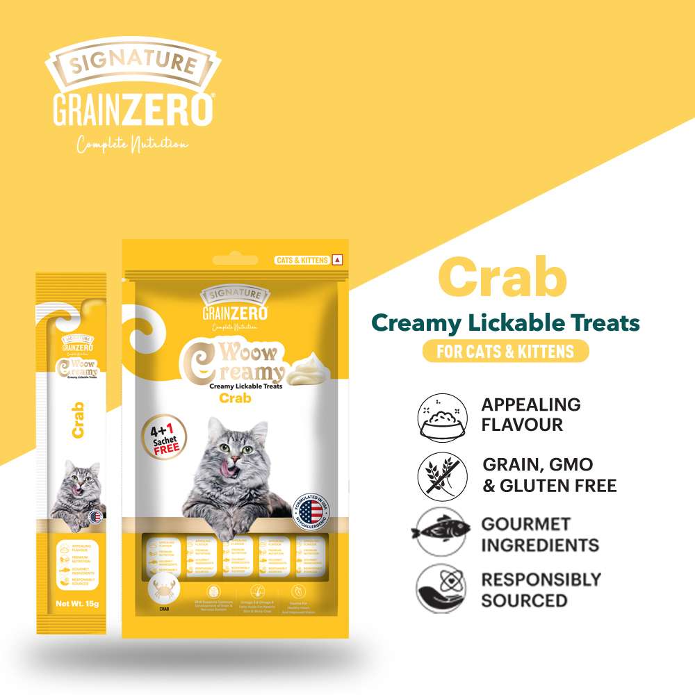 Signature Grain Zero Crab and Bonito & Scallop Lickable Creamy Treats for Cats Combo image 8
