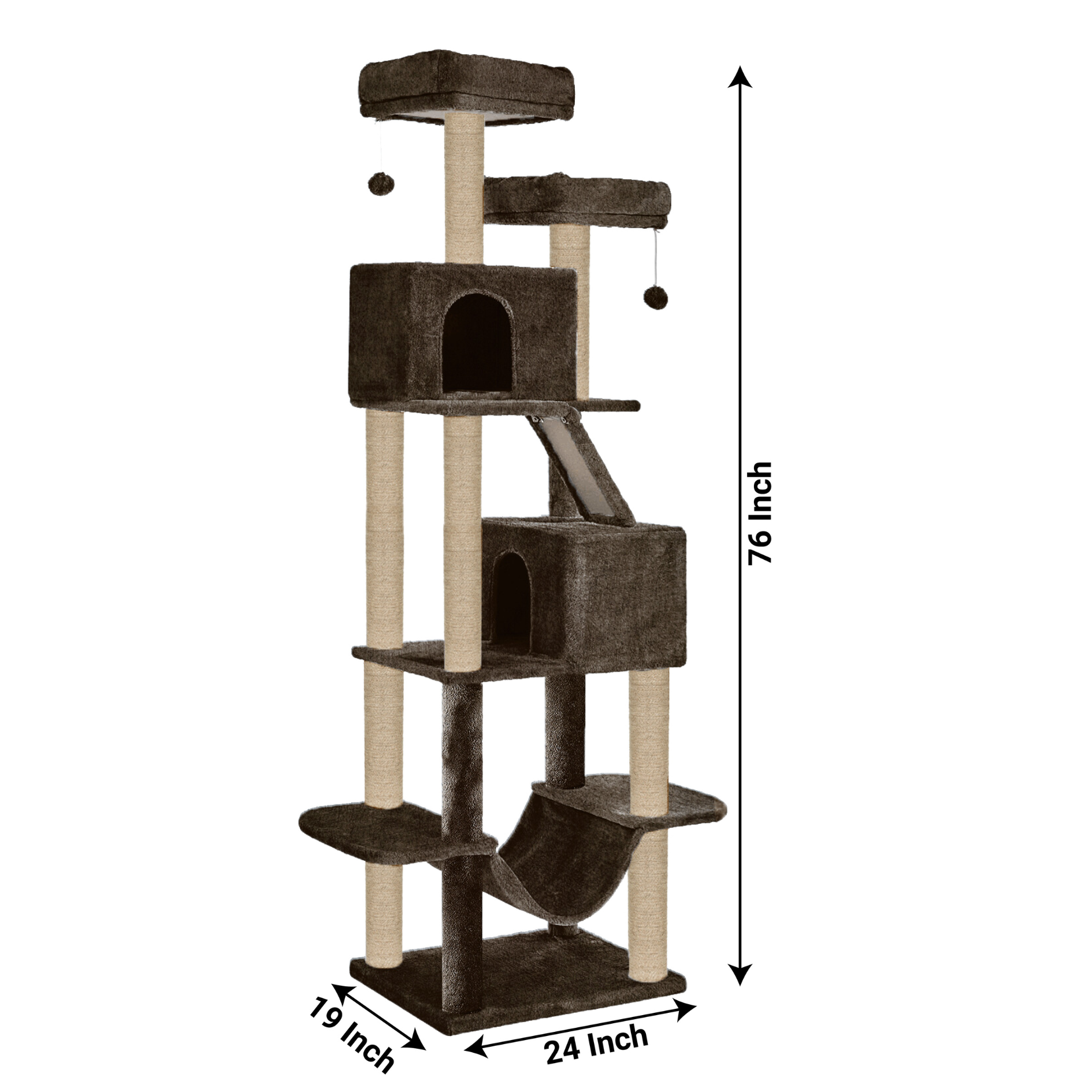 Furrlovers Multi Storey Cat Tree with Hammock, Condo & Sisal Scratching Posts image 6