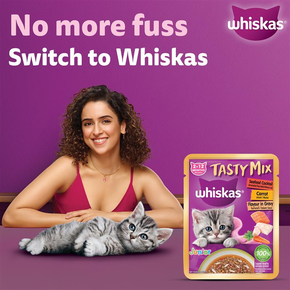 Whiskas Tasty Mix Seafood Cocktail Carrot Gravy Kitten Cat Wet Food image 4