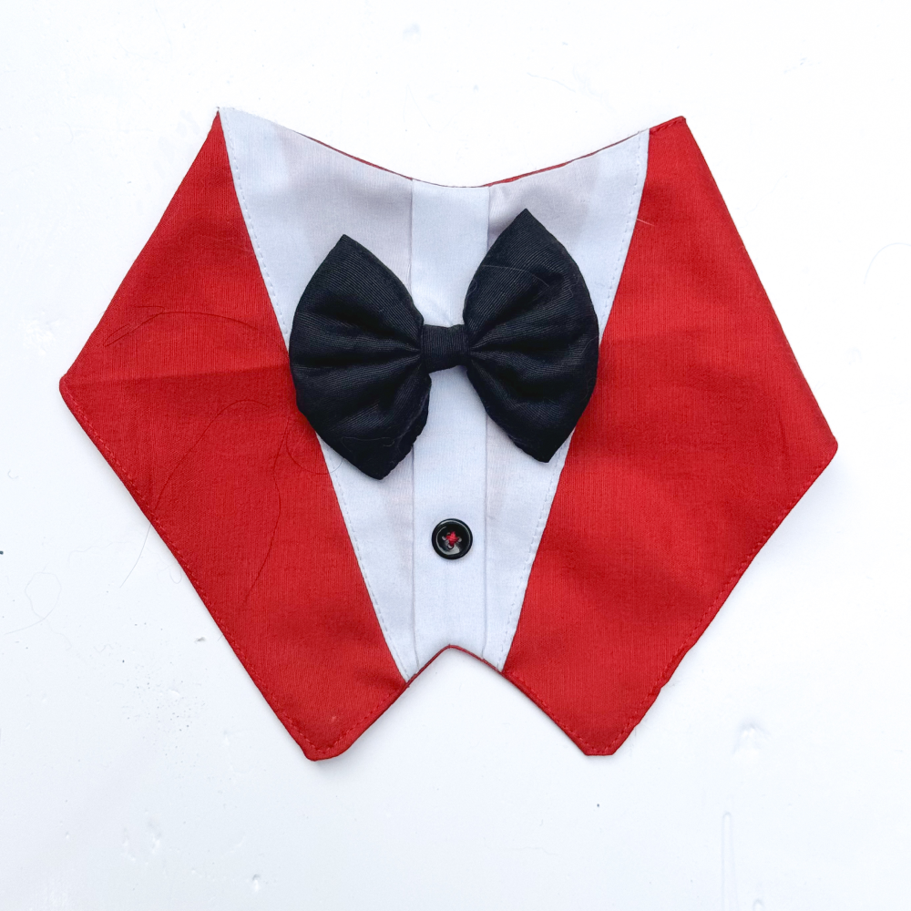 Pawgypets Formal Tux Bandana for Dogs and Cats (Red) image 4