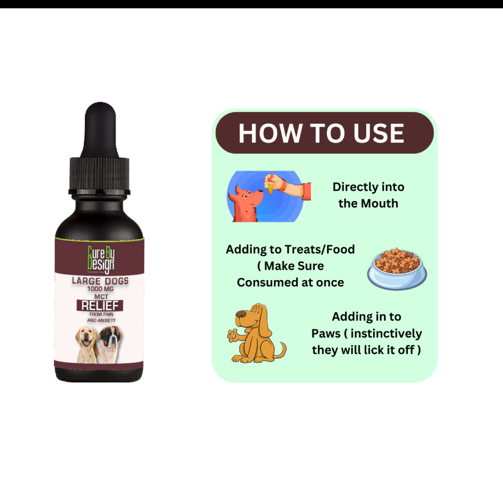 Cure By Design 1000mg CBD MCT Relief Oil for Large Dogs image 3
