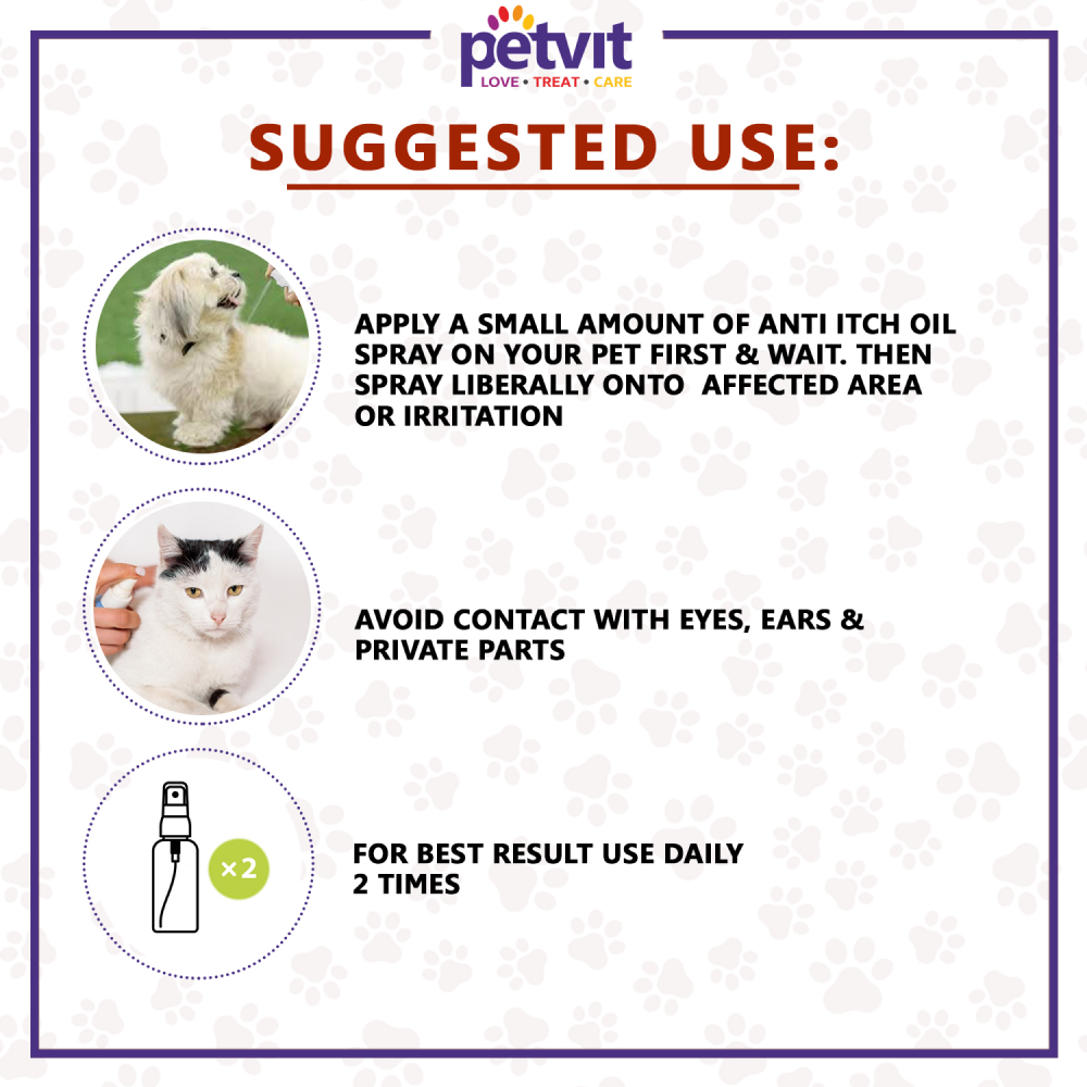 Petvit Anti Itch Oil Spray for Cats & Dogs image 3