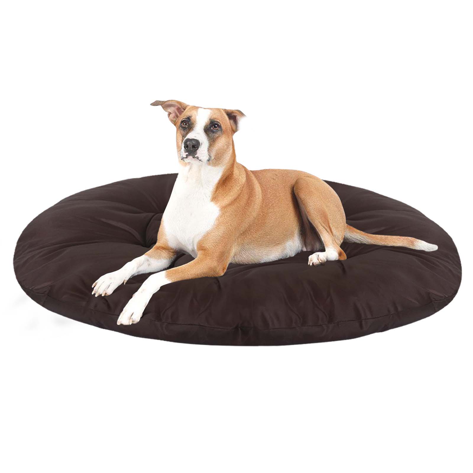 Hiputee Reversible Water Resistant Round Shape Cushion for Dogs and Cats (Brown) image 7