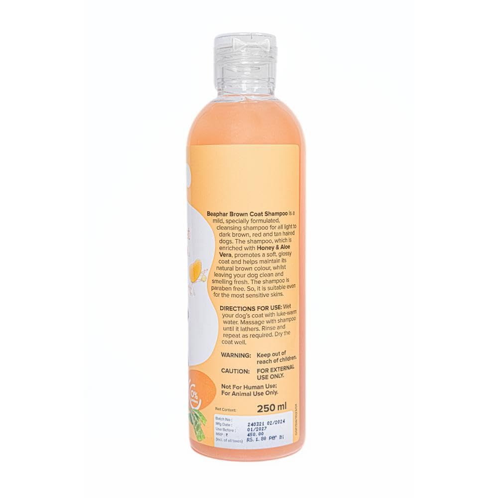 Beaphar Honey & Aloe Vera Herbal Brown Coat Dog Shampoo image 6
