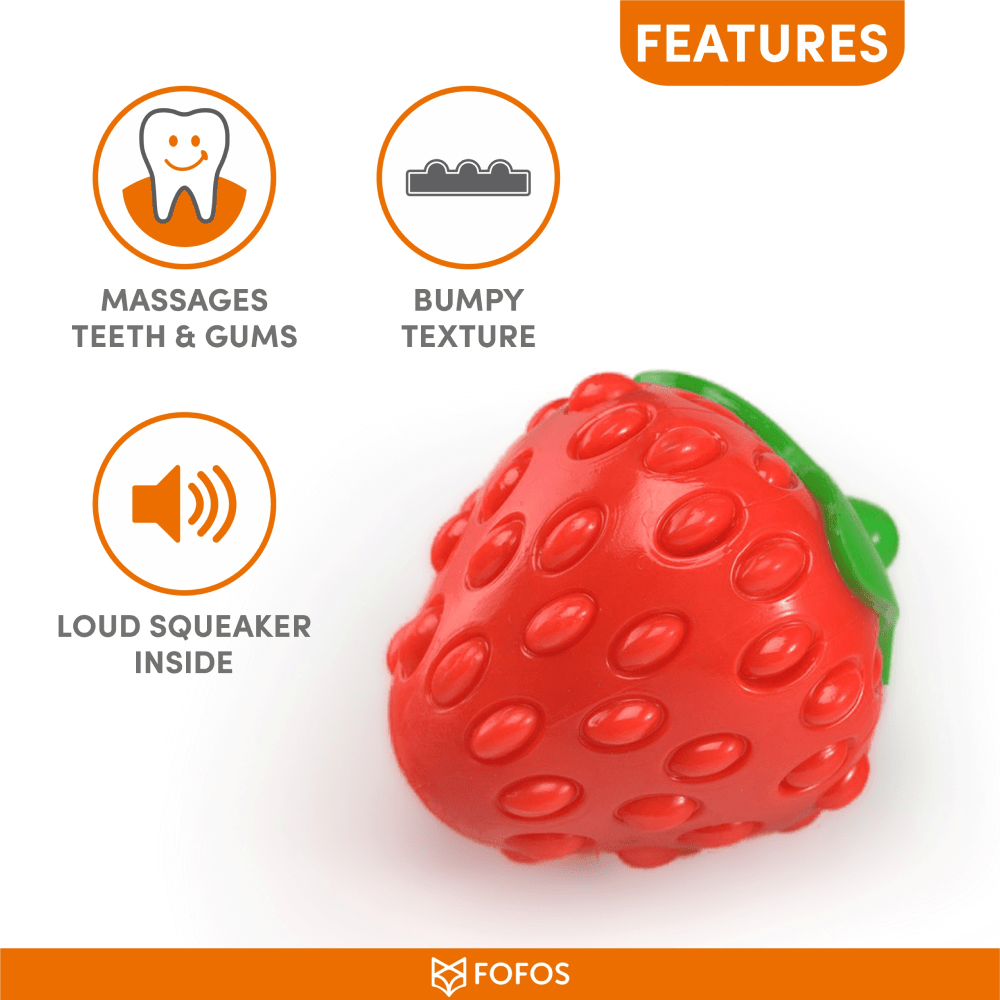 Barkbutler x Fofos Silence Strawberry Squeaky Chew Toy for Dogs image 5