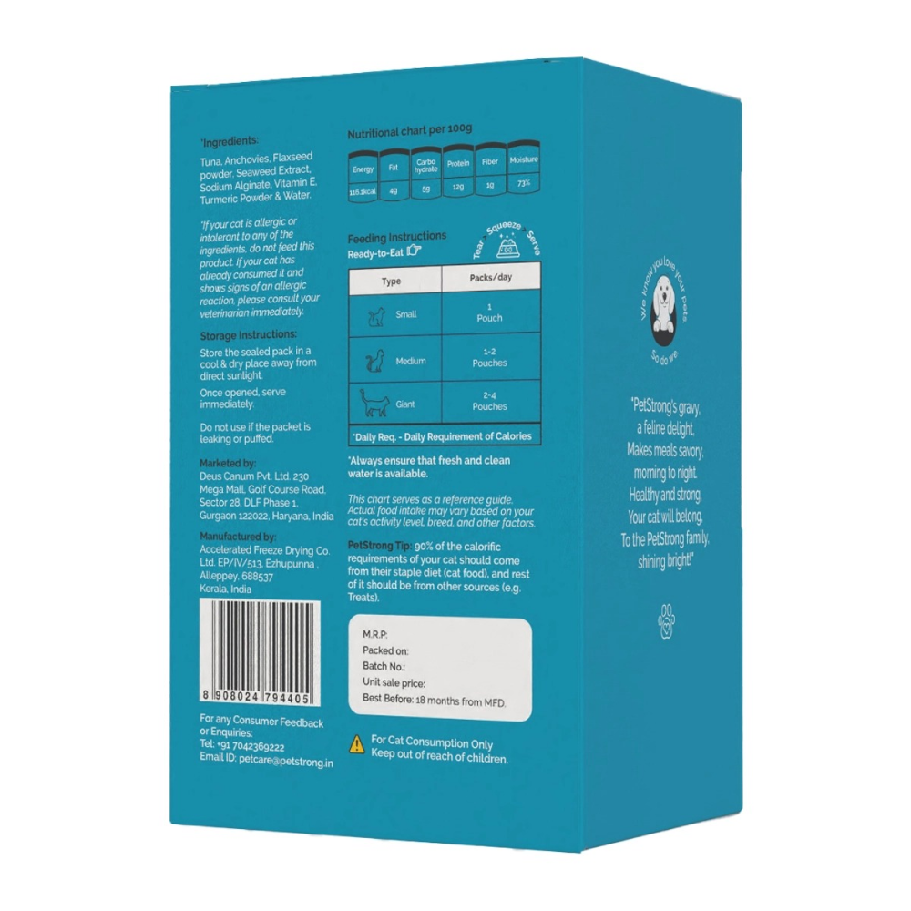 PetStrong Tuna and White Fish & Mackerel and Seaweed in Gravy Cat Wet Food Combo image 3