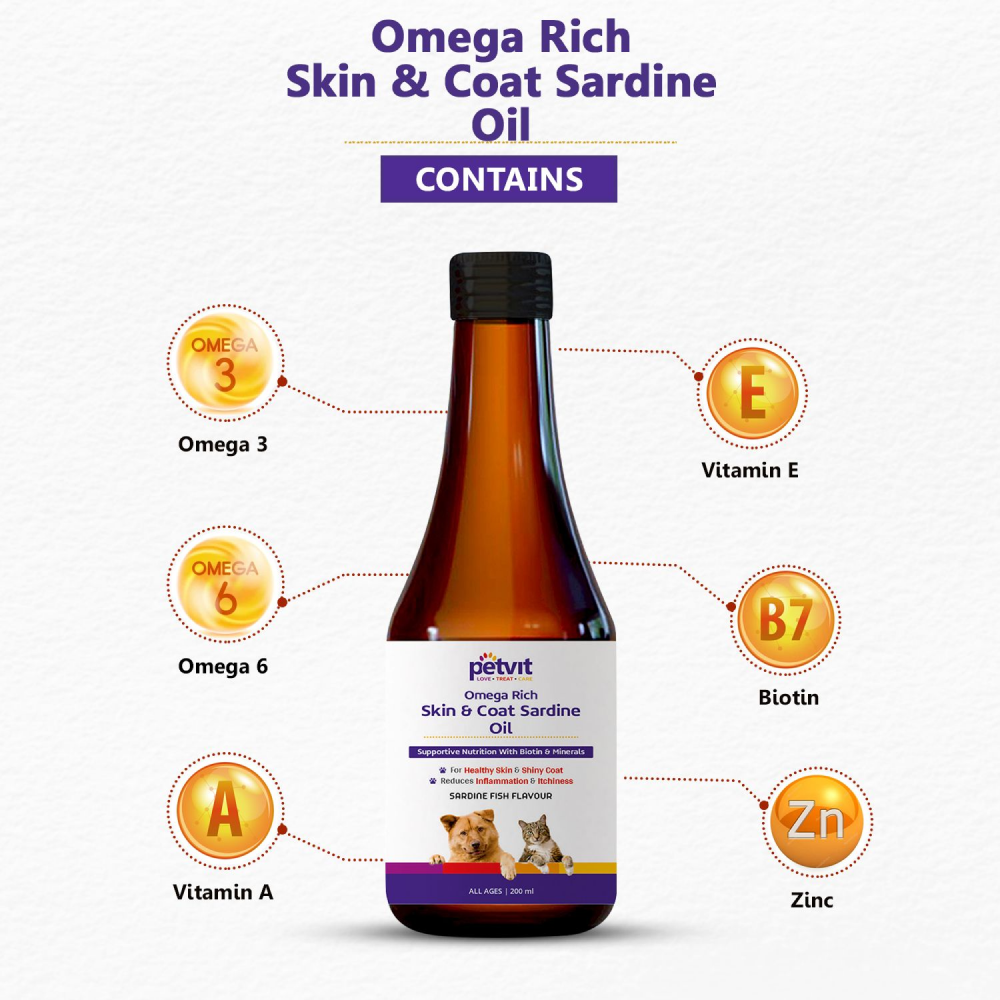Petvit Omega Rich Skin & Coat Sardine Oil for Dogs and Cats image 5