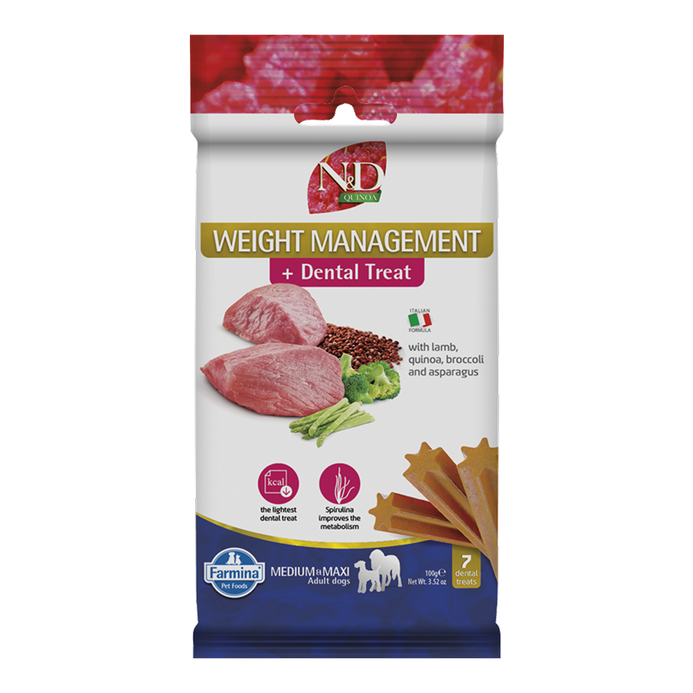 Farmina N&D Lamb and Blueberry Quinoa Weight Mangament Medium and Maxi Adult Dog Treats
