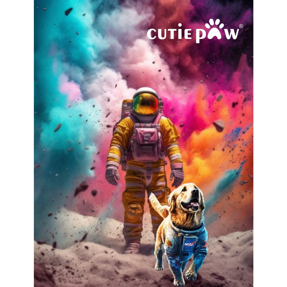 Cutiepaw The Nasa Collection Laika Edition 2 Printed Sleeveless Tshirt for Dogs and Cats (Light Blue) image 5