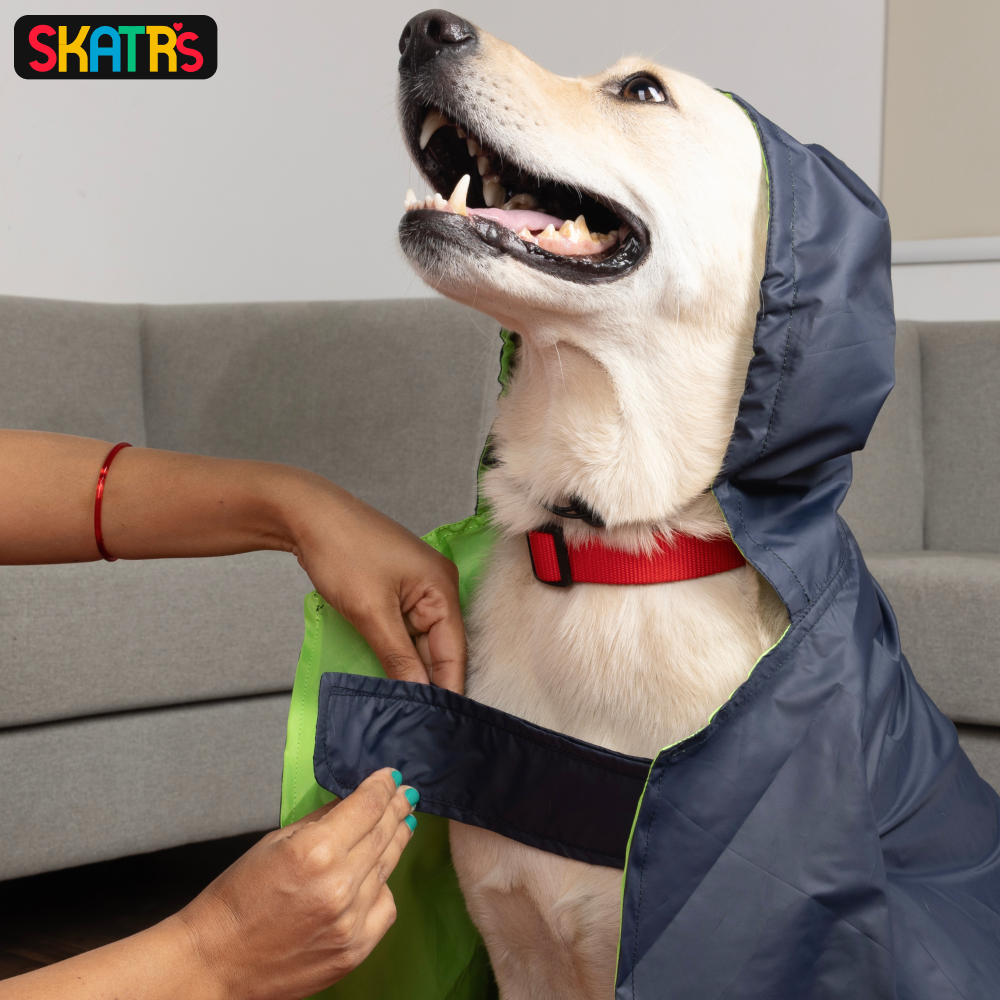 Skatrs Full Coverage Cape Style Raincoat for Dogs and Cats (Blue) image 8