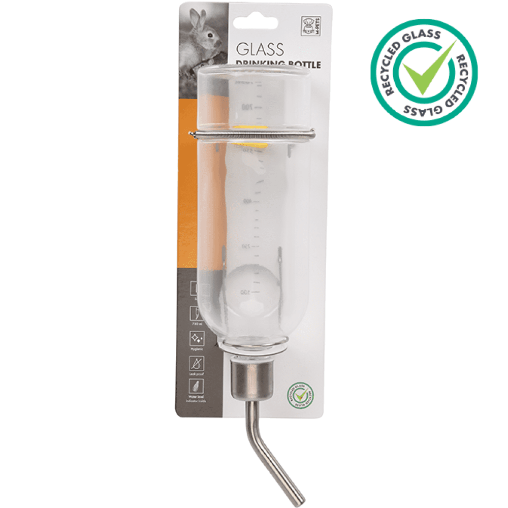 M Pets Glass Drinking Bottle for Small Animals