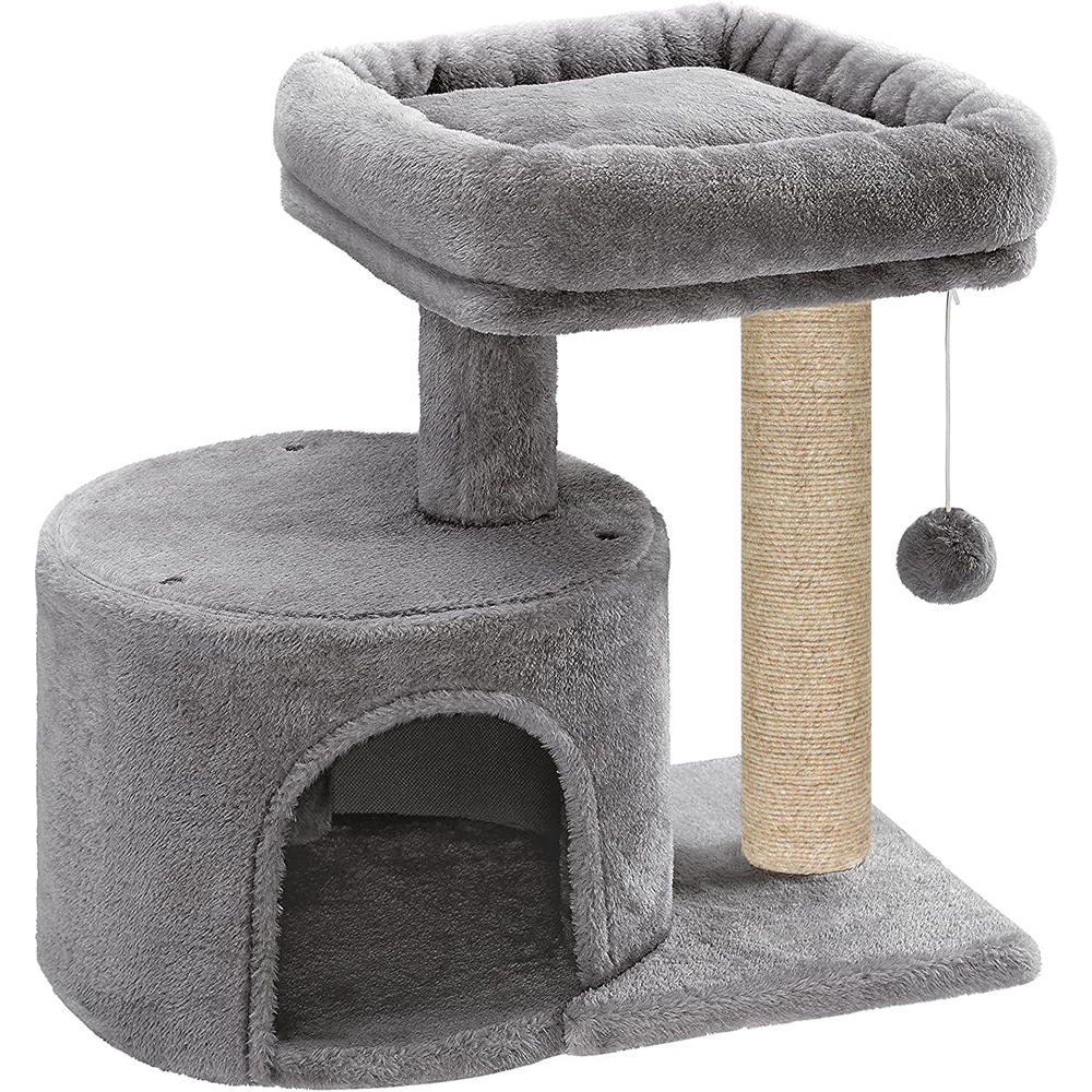 Furrlovers Tree with Scratching Post Condo and Toy Ball for Cats (Grey)