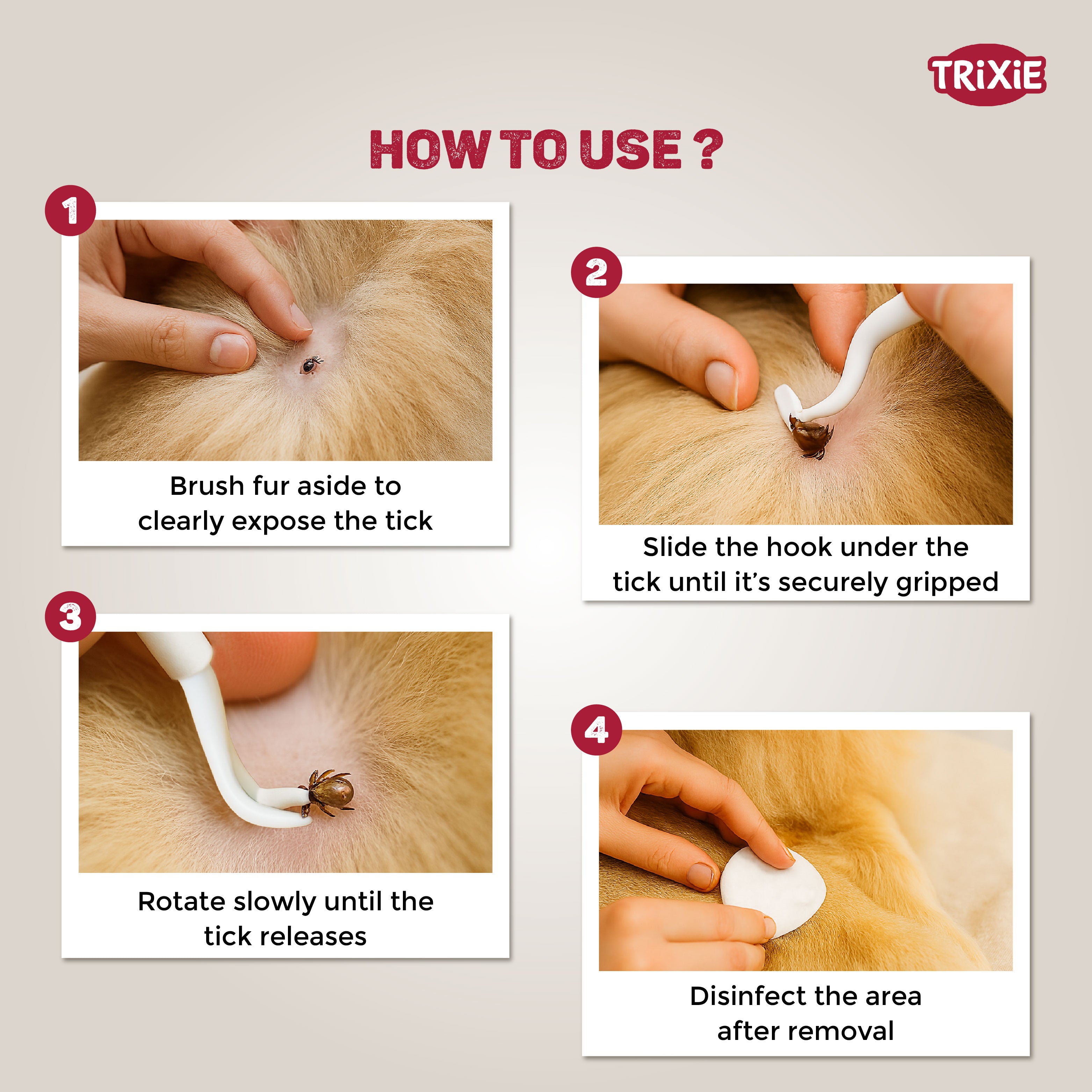 Trixie Tick Remover for Cats and Dogs (white) image 5