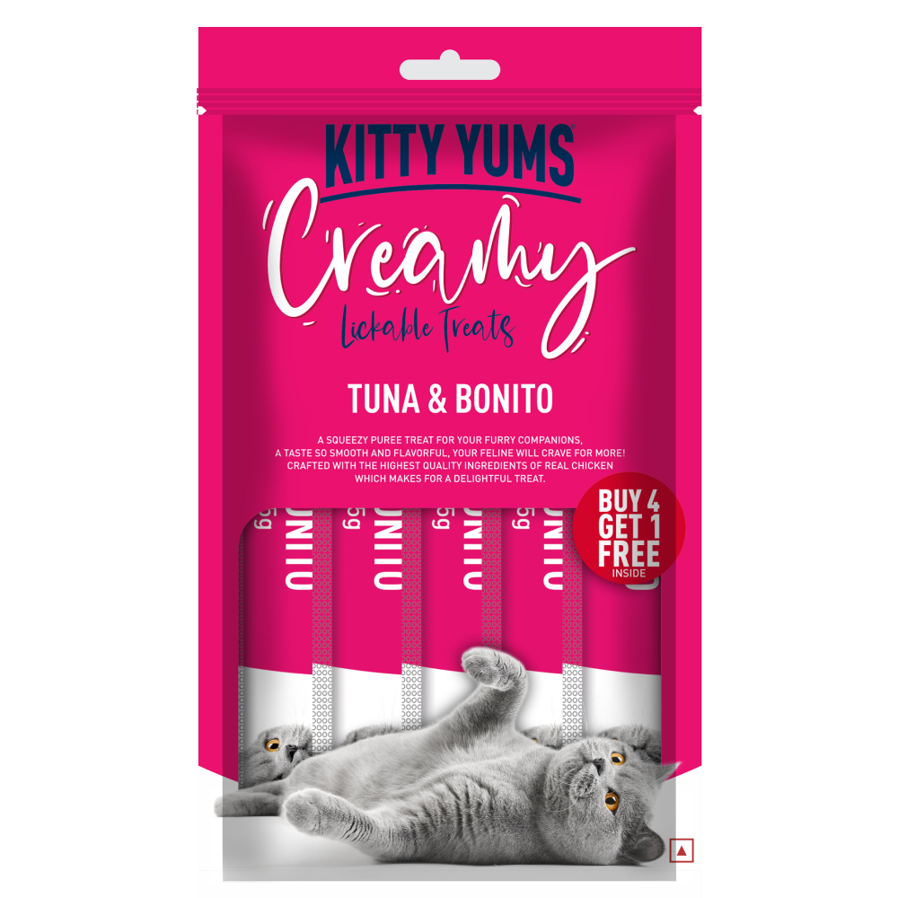 Kitty Yums Tuna & Bonito and Seafood Medley Creamy Cat Treats Combo image 2