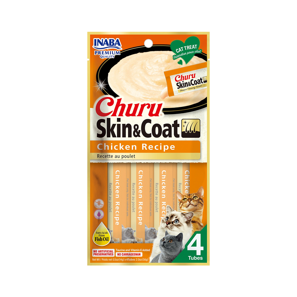 INABA Churu Skin & Coat Chicken Recipe Cat Treats