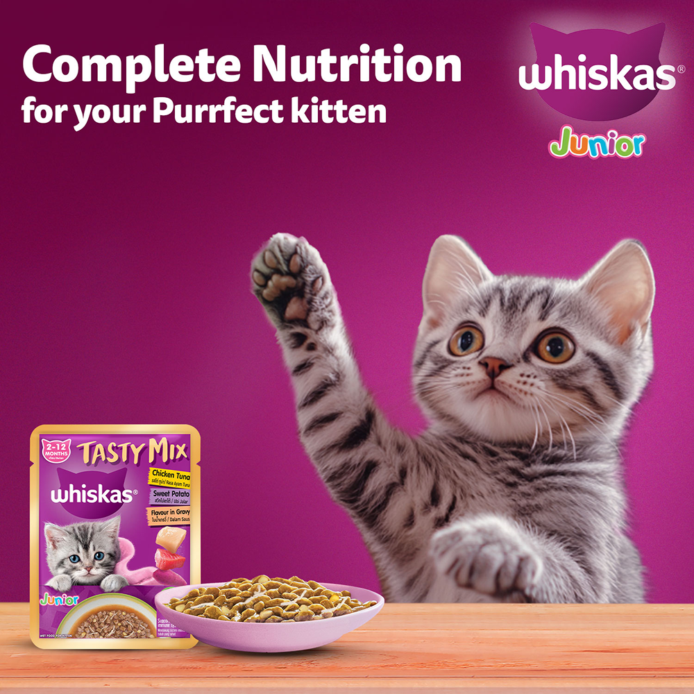 Whiskas Tasty Mix Chicken Tuna with Sweet Potato Kitten Cat Wet Food image 6