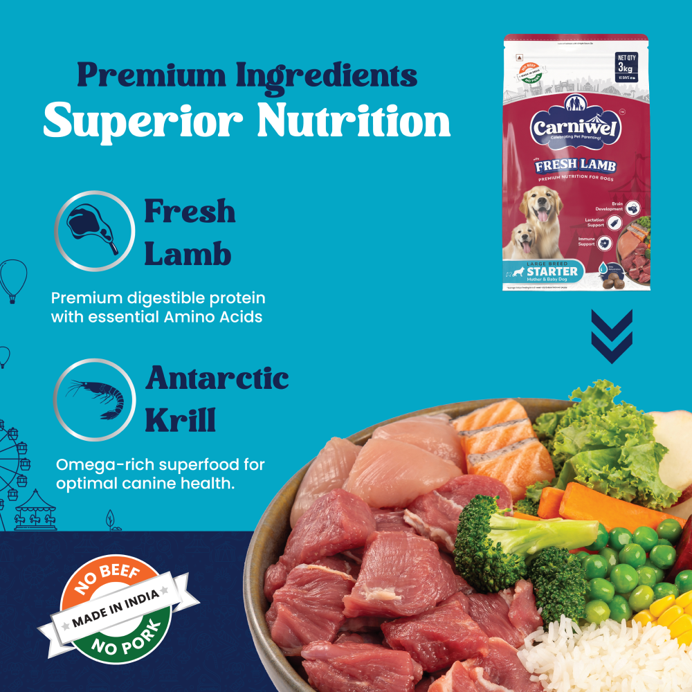 Carniwel Fresh Lamb Starter for Large Breed Mother and Baby Dog Dry Food image 4