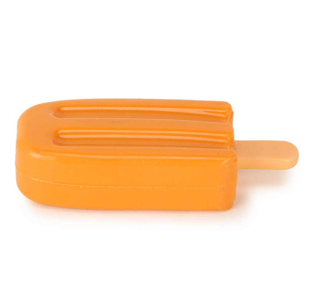 Basil Ice Cream Shaped Cool Lick Silicon Chew Toy for Dogs (Orange) image 2