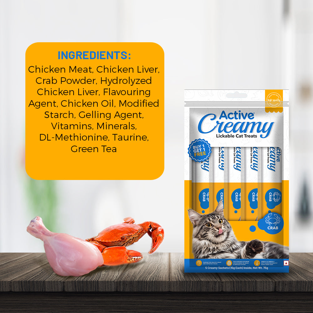 Active Lickable Crab Creamy Cat Treats (Buy 1 Get 1) image 5