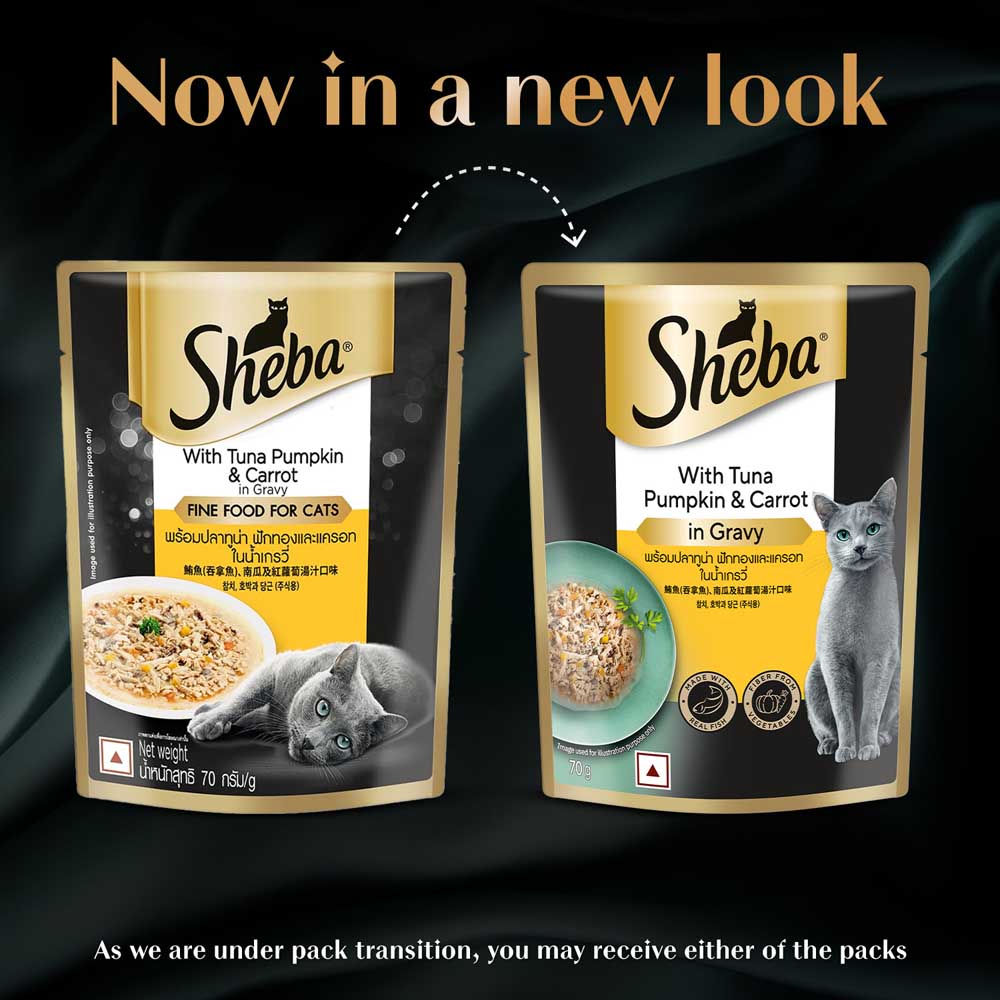 Sheba Tuna Pumpkin & Carrot In Gravy Rich Premium Adult Fine Cat Wet Food image 2